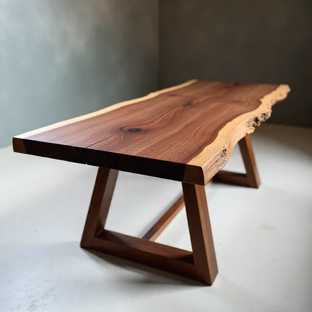 live edge walnut dining table